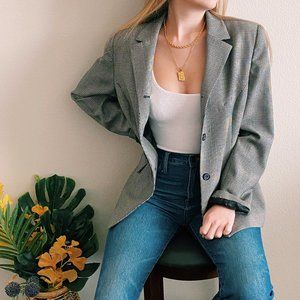 Vintage Oversized Plaid Blazer